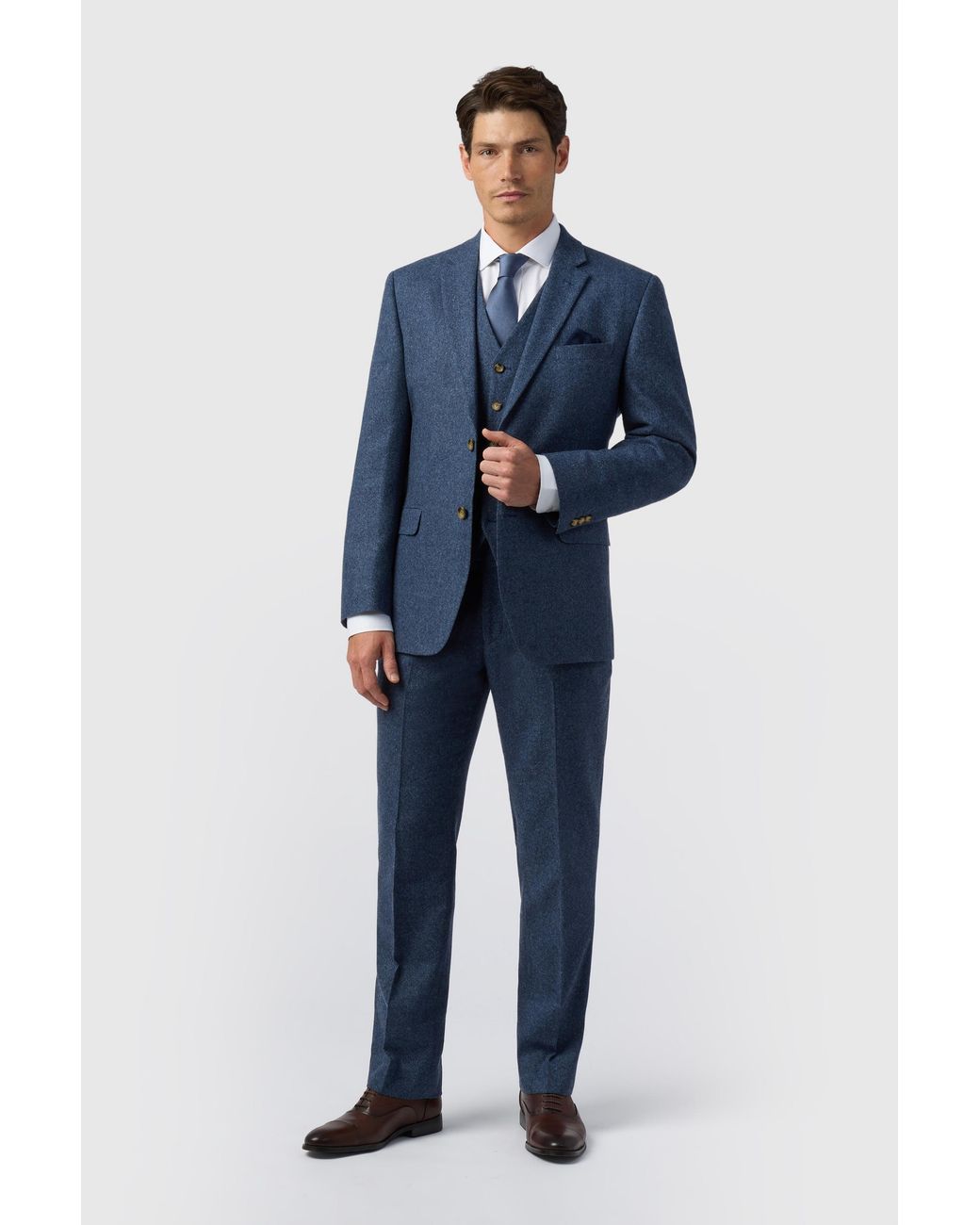 Alexandre Silver Label Blue Tailored Fit Donegal Jacket for men