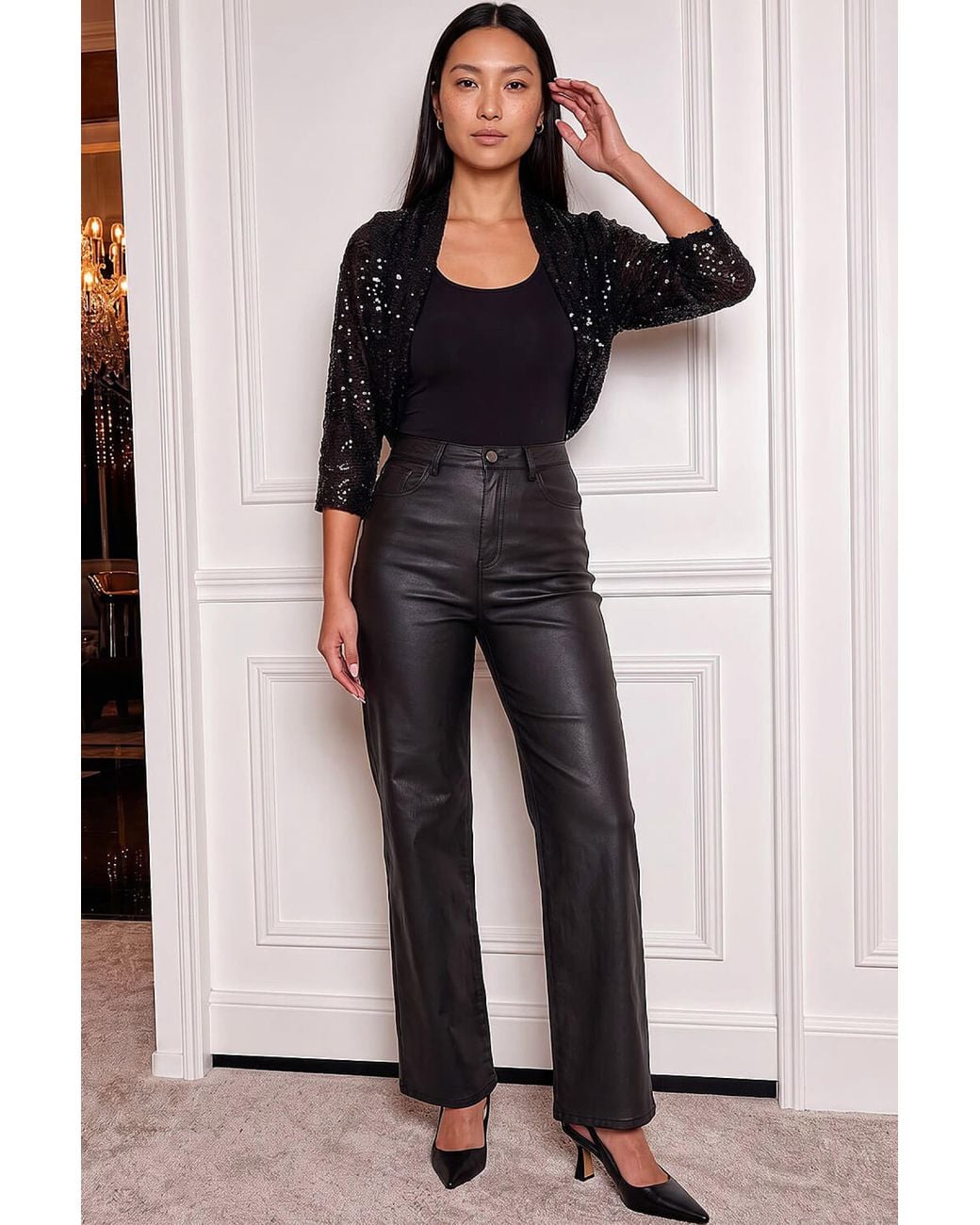Roman Black Sequin Detail Bolero
