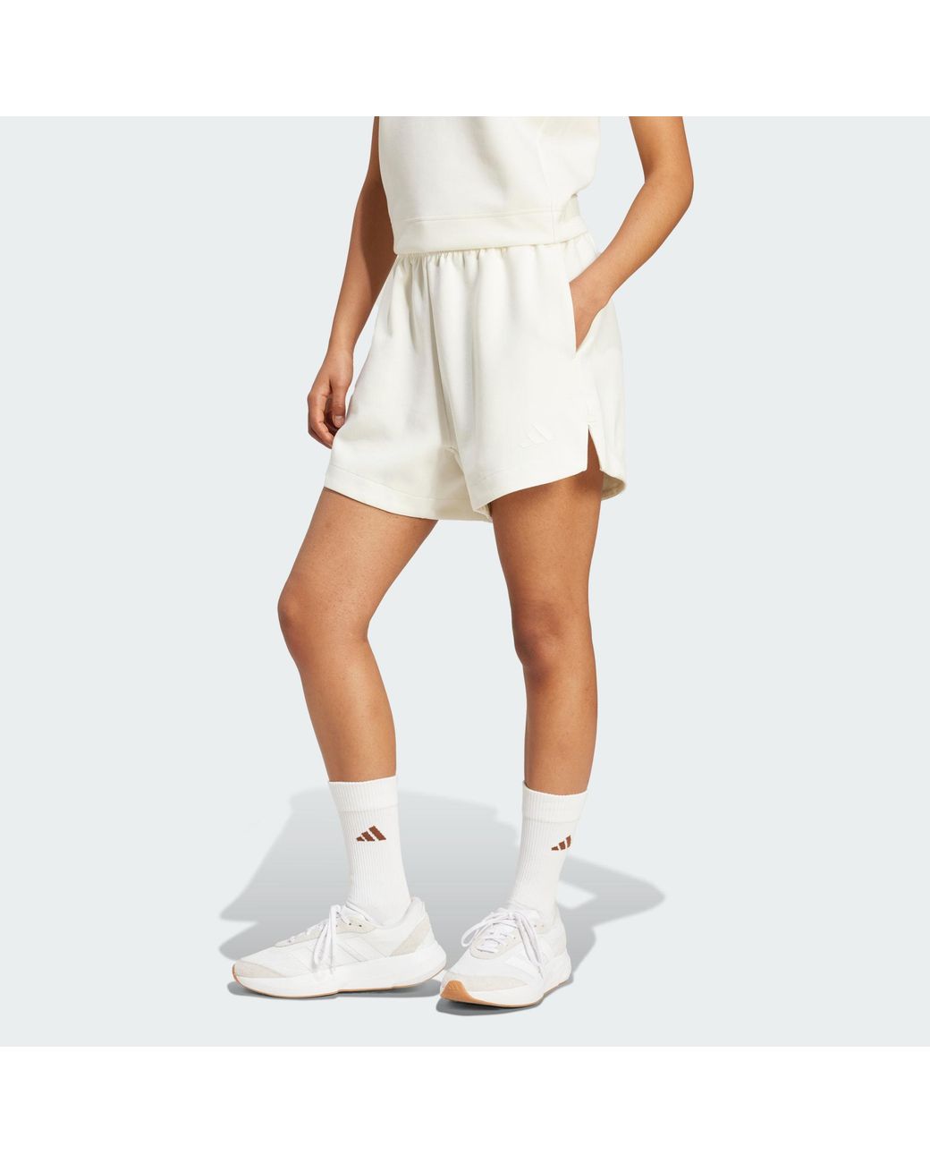 Adidas White Soft Lux Loose Shorts