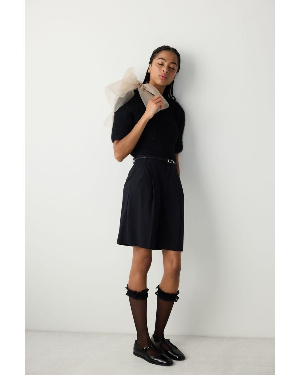 Penti Blue Frilly Jersey Crew Socks