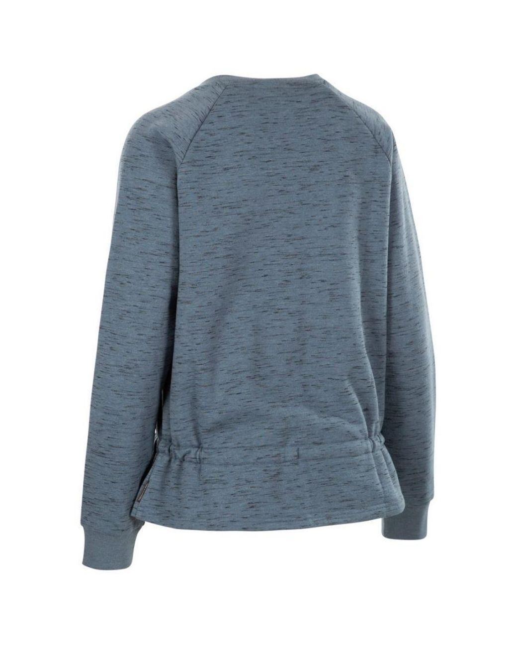 Trespass Blue Ladies Gretta Marl Round Neck Sweatshirt (Pewter)