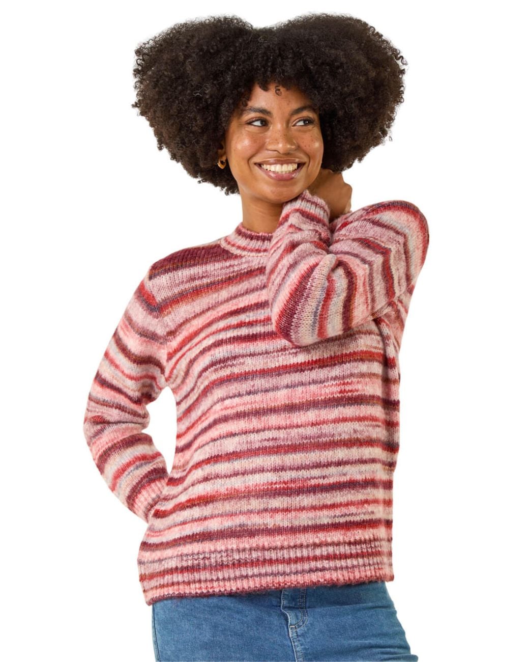 Roman Red Space Dye Stripe Knit Jumper