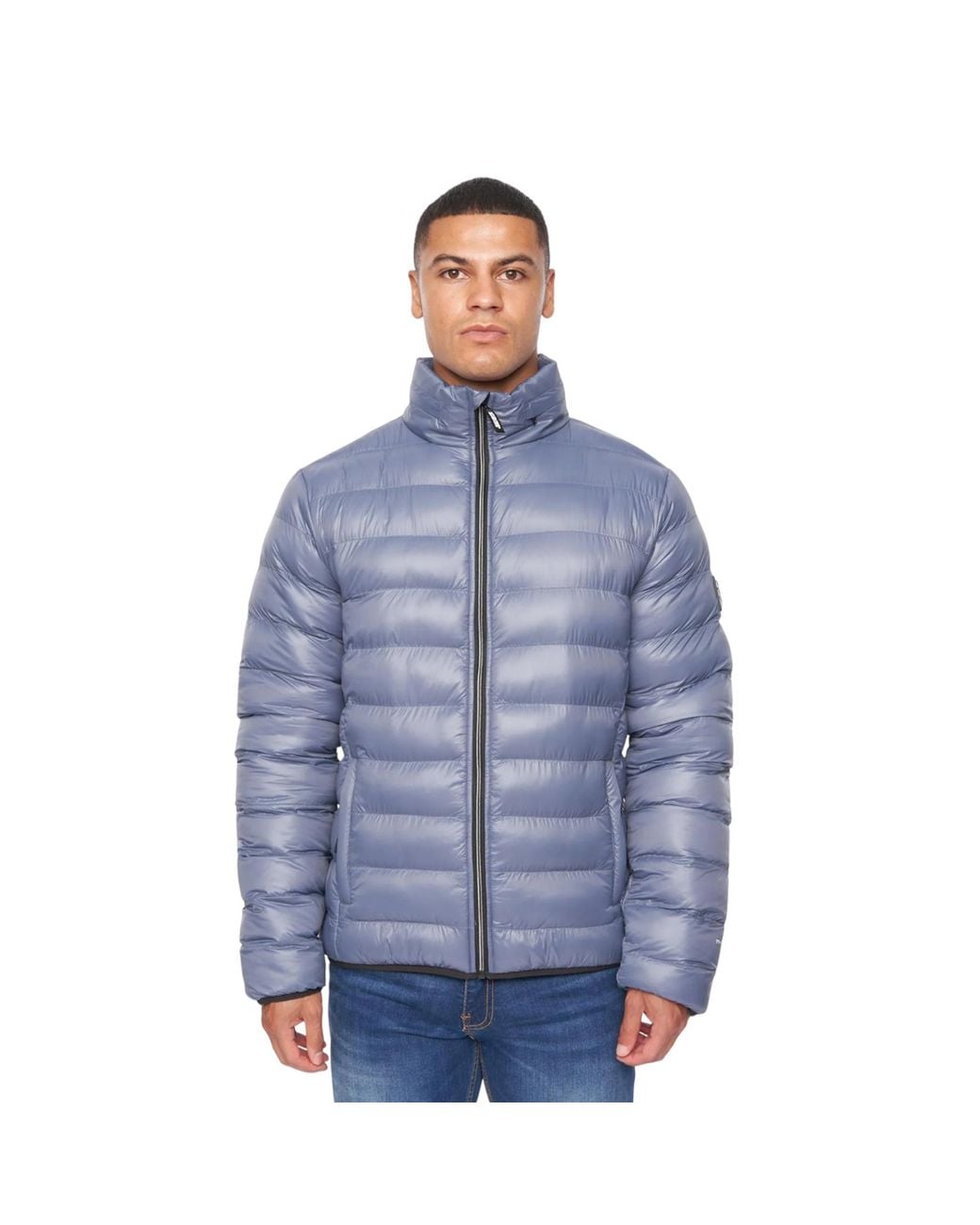 Duck and Cover Blue Shemmy 2 Layer Quilted Jacket (Denim) for men