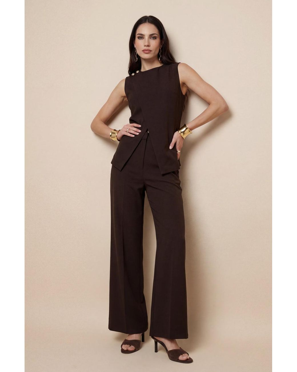 Urban Bliss Natural Cross Over Waistcoat
