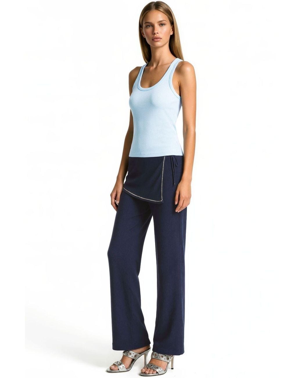 Busem White Ribbed Modal Cotton Cami