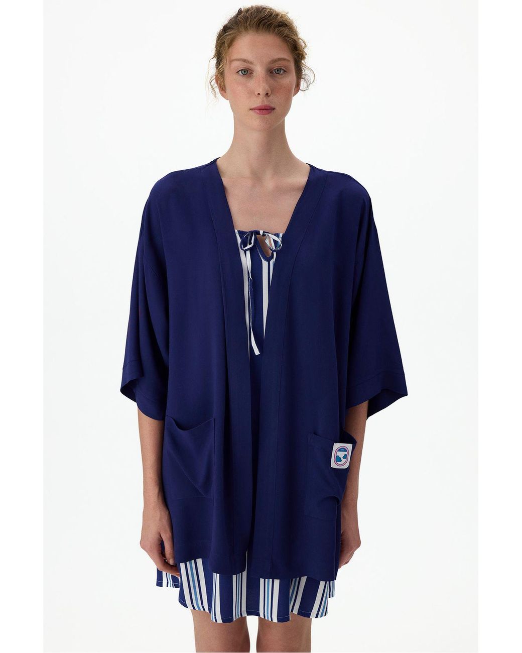 Penti Blue Vacation Robe With Sleeves