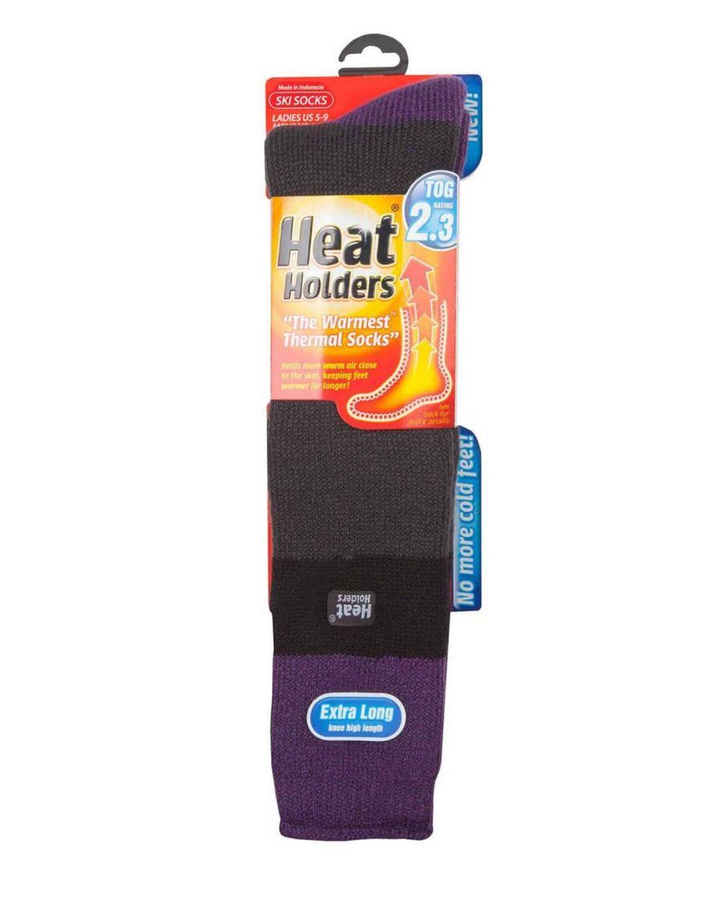 Heat Holders Black Ladies 2.3 Tog Extra Long Knee High Skiing Thermal Ski Socks