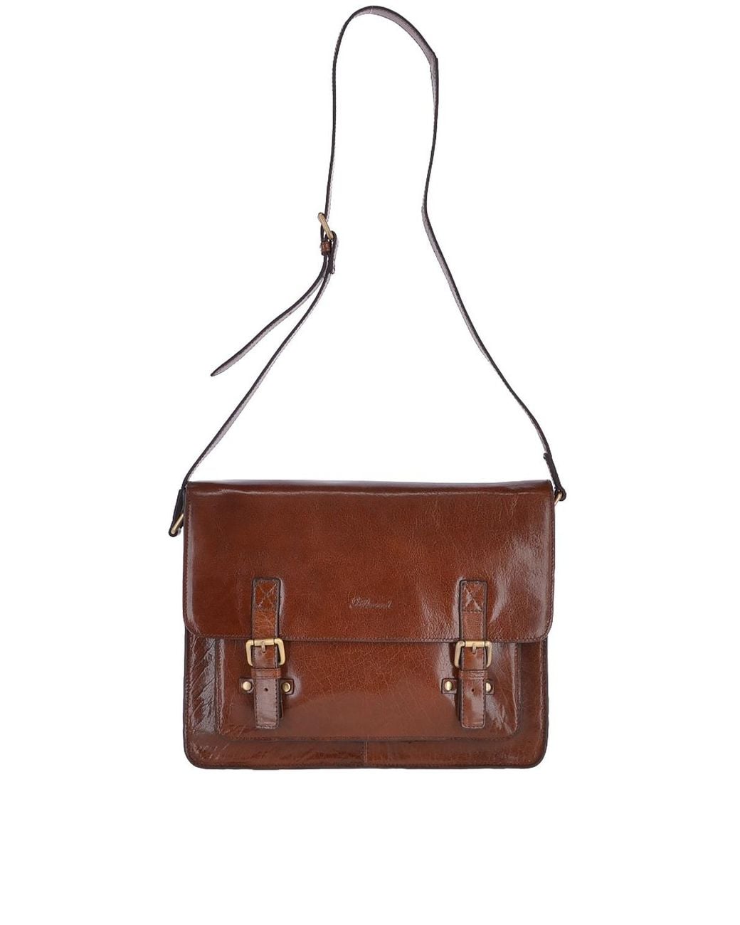 Ashwood Leather Brown 'Riccardo' Carry All Real Messenger Bag for men