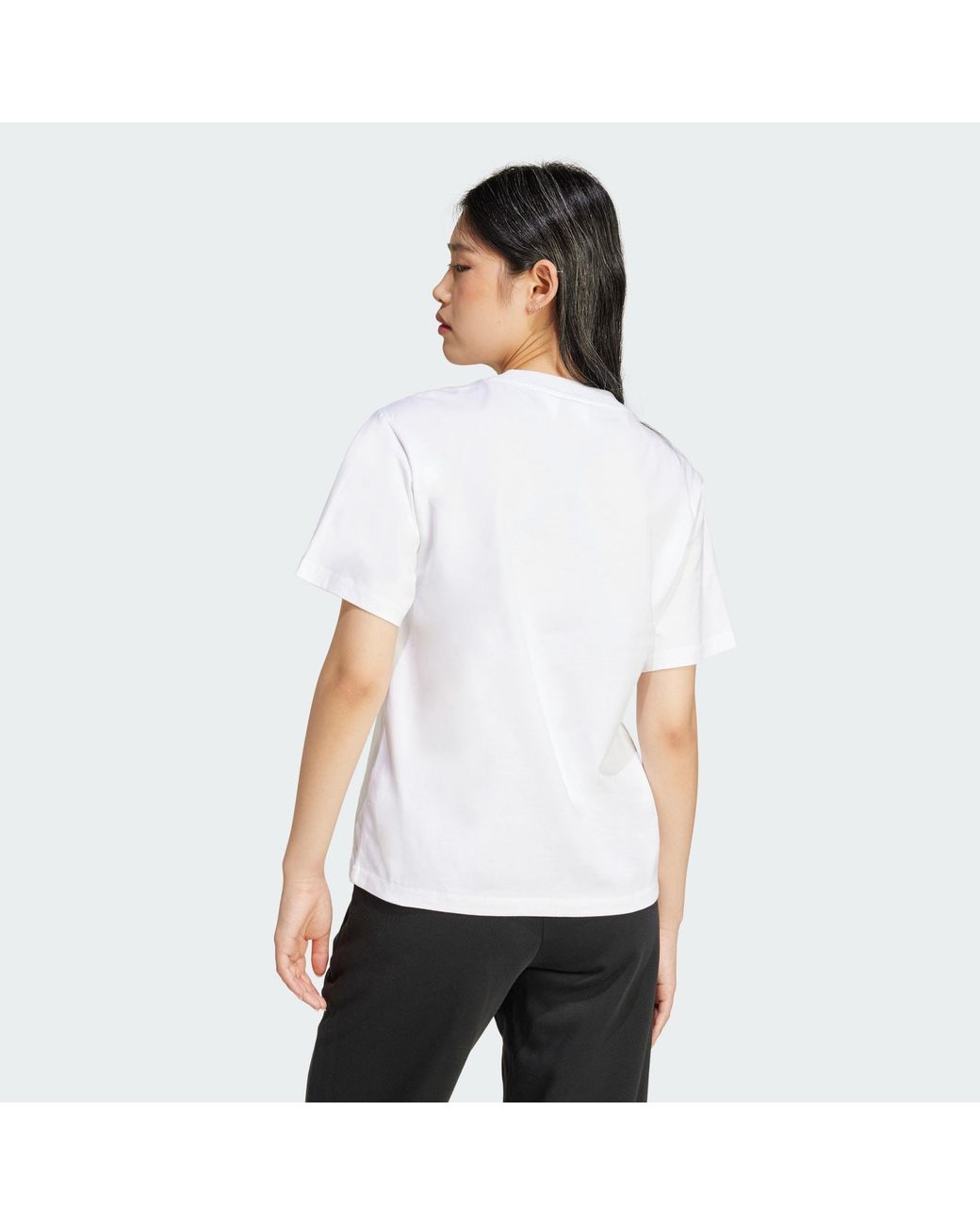 Adidas White Essentials Logo Cotton Tee