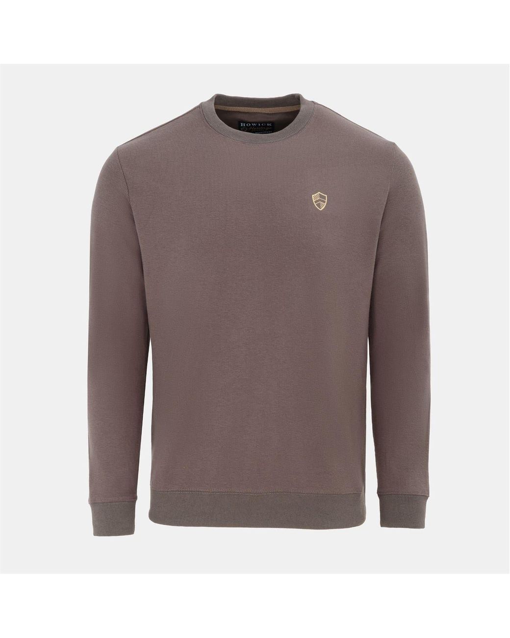 Howick Brown Crew Neck Jumper for men