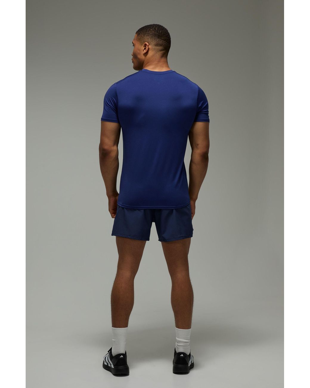 BoohooMAN Blue Active Regular Fit T-Shirt for men