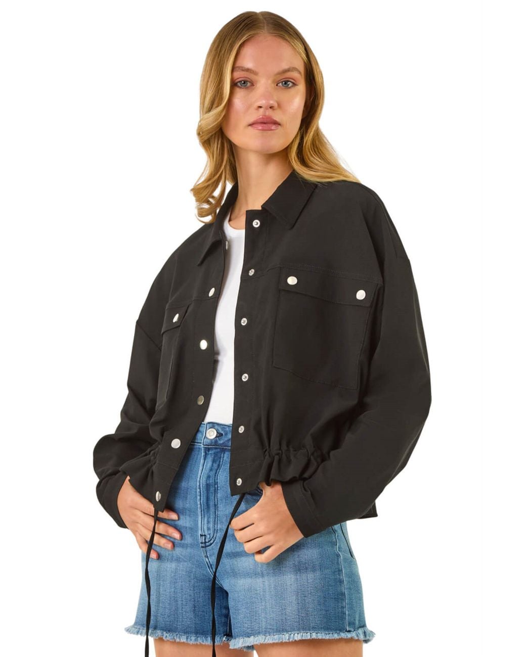 Roman Black Utility Collared Pocket Jacket
