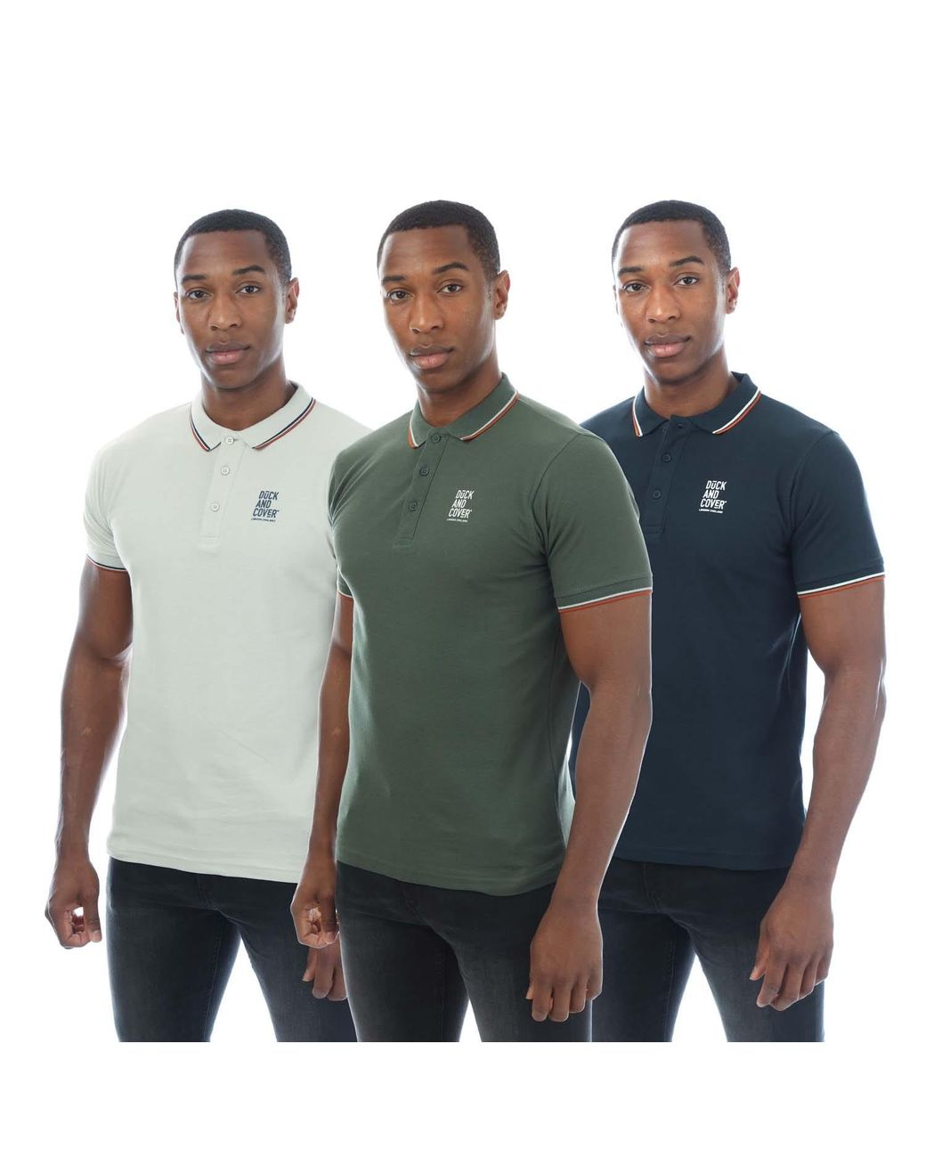 Duck and Cover Green 3 Pack Of Melports Polo Shirts for men