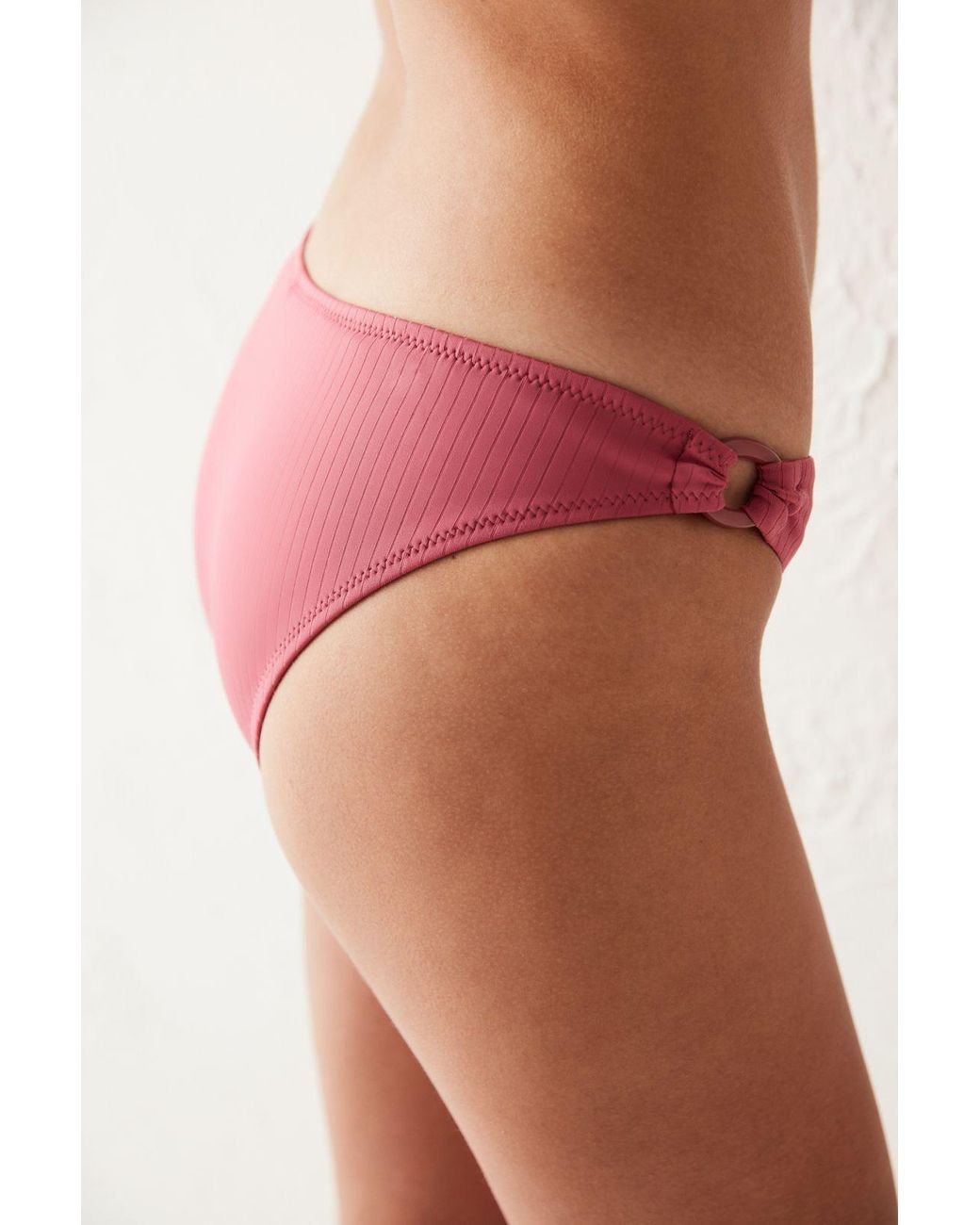 Penti Pink Low-Waist Ribbed Hipster Bikini Bottoms