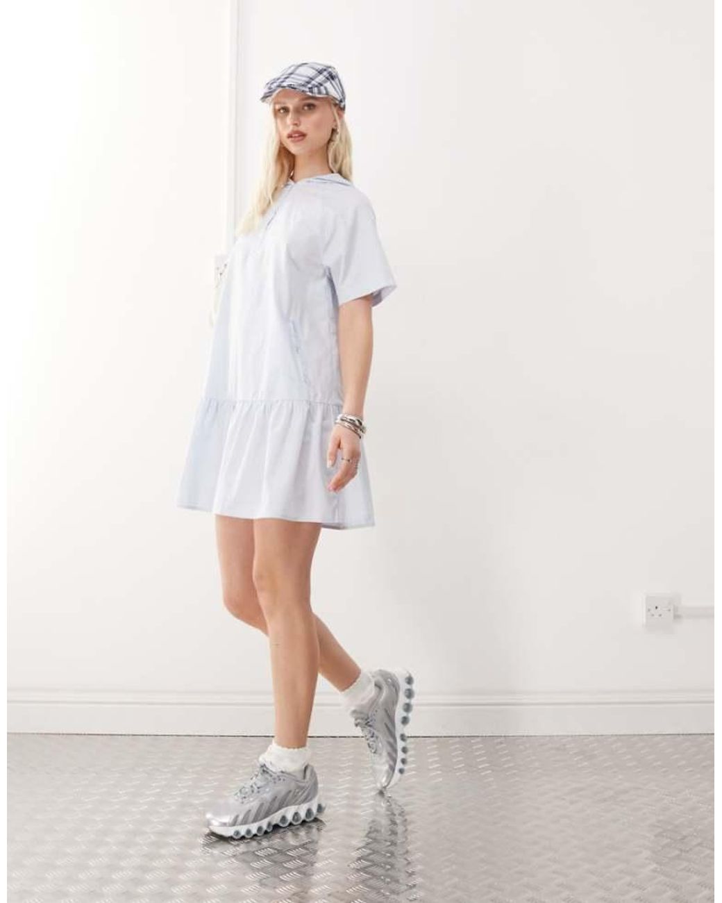 Collusion White Hooded Sports Mini Dress