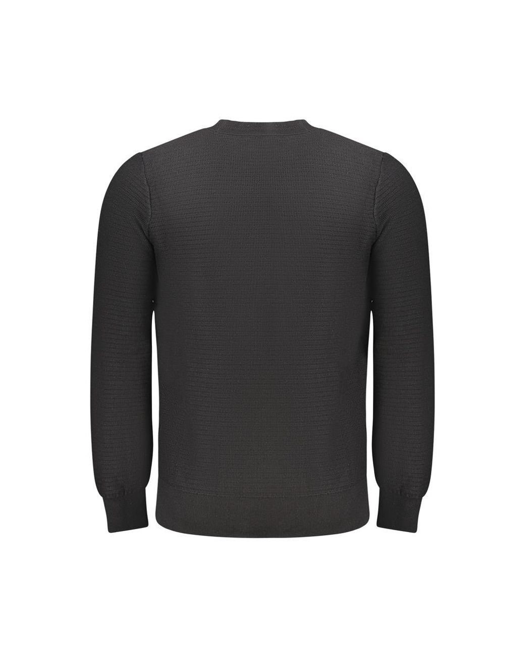 Boss Black Knit Crewneck Sweater Patch Detail for men