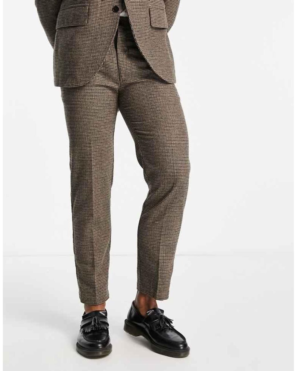 SELECTED Gray Regular Fit Suit Trousers for men
