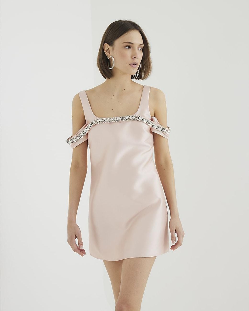 pink bardot dress river island River Island Light pink bardot bodycon midi dress ($47)  liked on Polyvore  featuring dresses, off the shoulder bodycon dress, off the shoulder  cocktail dress, pencil dresses, bodycon cocktail dresses and midi