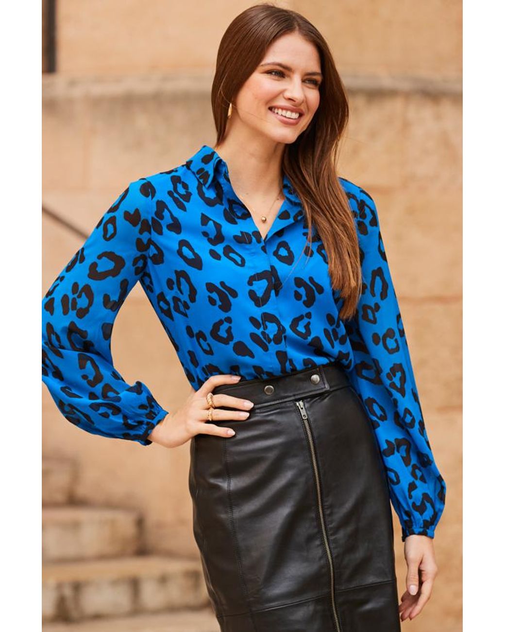 Sosandar Blue Print Shirt