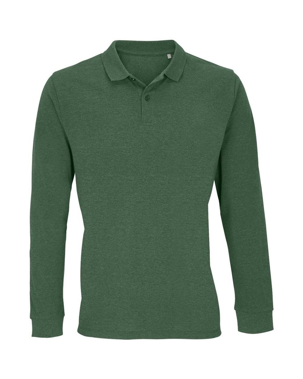 Sol's Green Adult Planet Piqué Long-Sleeved Polo Shirt (Bottle)