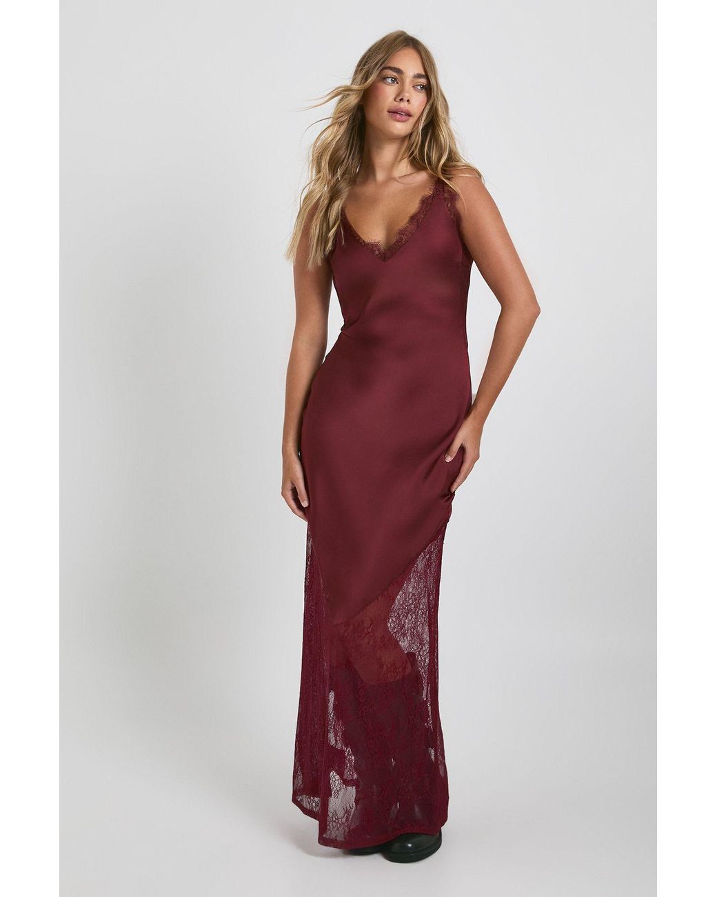 open lace back dress Maxi Dress Red Long Dress Adorn Lace Bust Maxi Dress Size 8