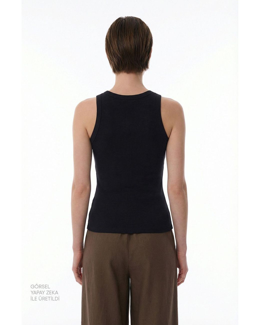 Penti Blue Ribbed Cotton Cami Tank