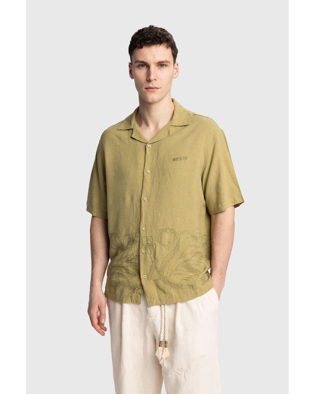 Giesto Multicolor Regular Fit Short Sleeve Shirt for men