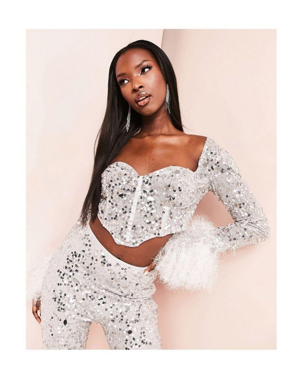 Silver sequin tube top cheap
