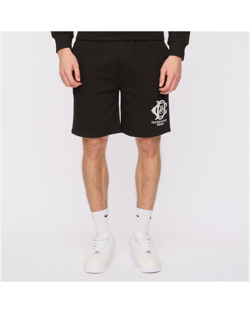 Duck and Cover Black Randolph Tailored Shorts for men