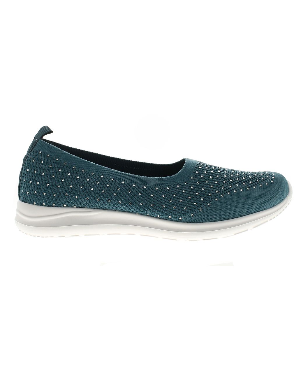Platino Black Flat Shoes Meryl Slip On