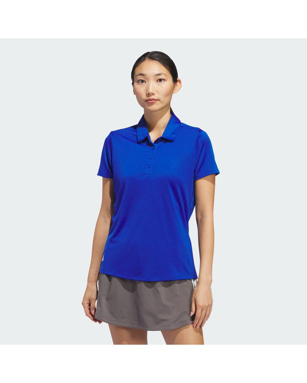 Adidas Originals Blue Solid Short Sleeve Polo Shirt