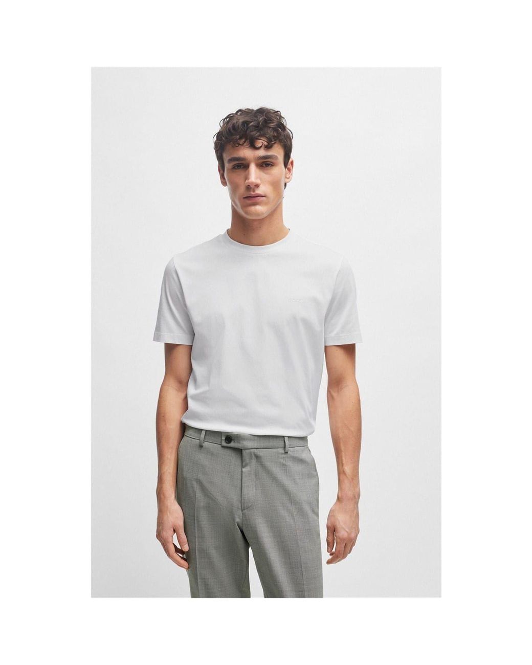Boss White Hbb Thompson Tonal Logo T-Shirt for men
