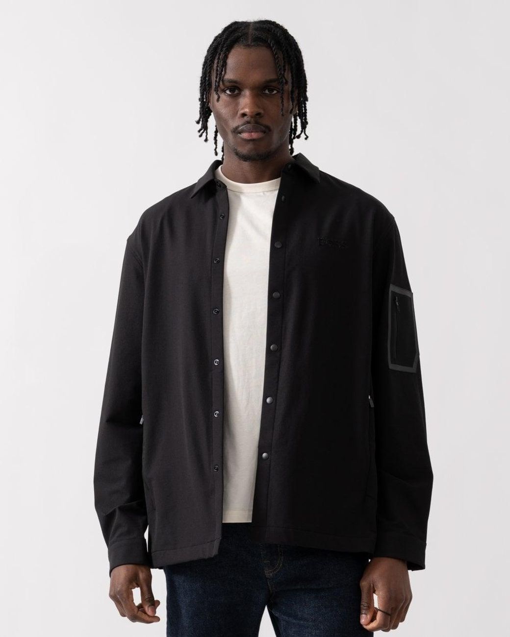 Boss Black Lite Water-repellent Overshirt With Four-way Stretch for men