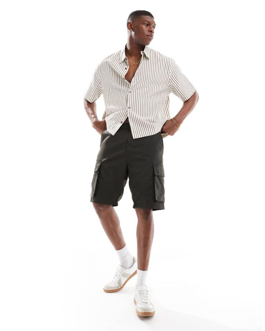 French Connection Natural Tech Cargo Pocket Shorts for men