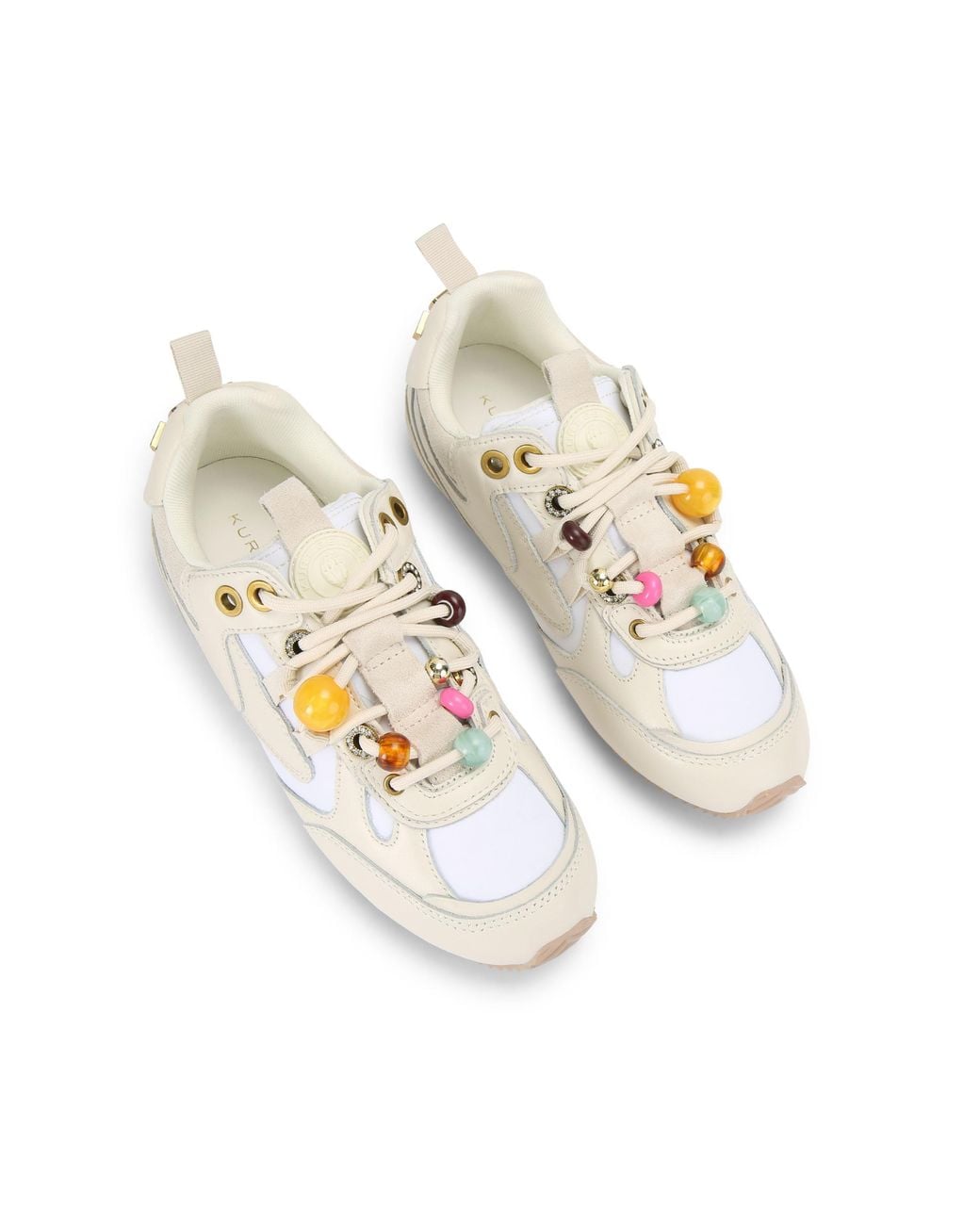 Kurt Geiger Natural Leather Bead Slim Runner Sneakers