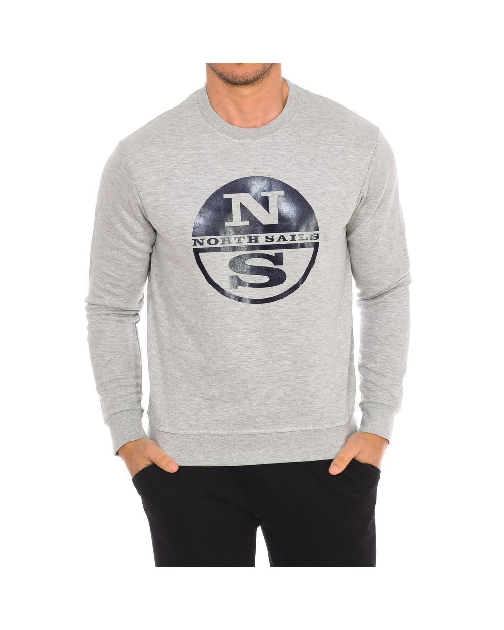 North Sails Gray Long-Sleeved Crew-Neck Sweatshirt 9024130 for men