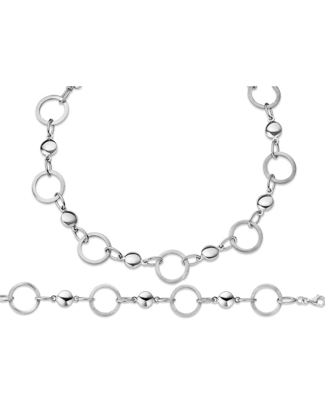 Orphelia Black 925 Sterling Set: Chain + Bracelet