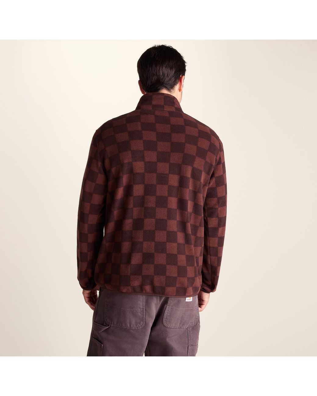 TOG24 Red Charlton Printed Midweight Microfleece Half Zip for men