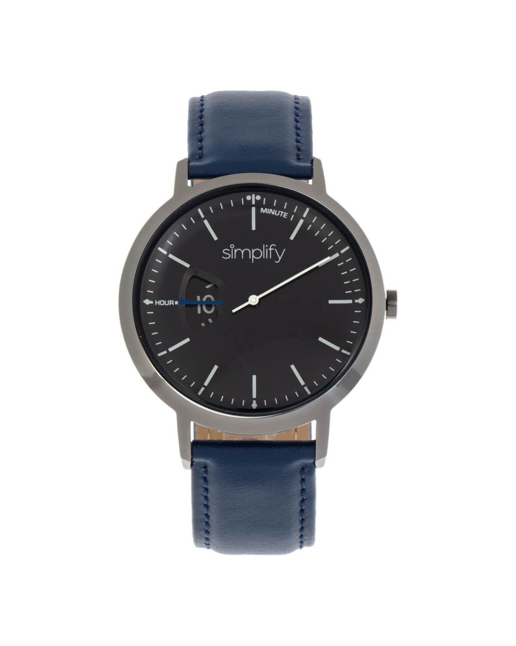 Simplify Black The 6500 Leather-Band Watch