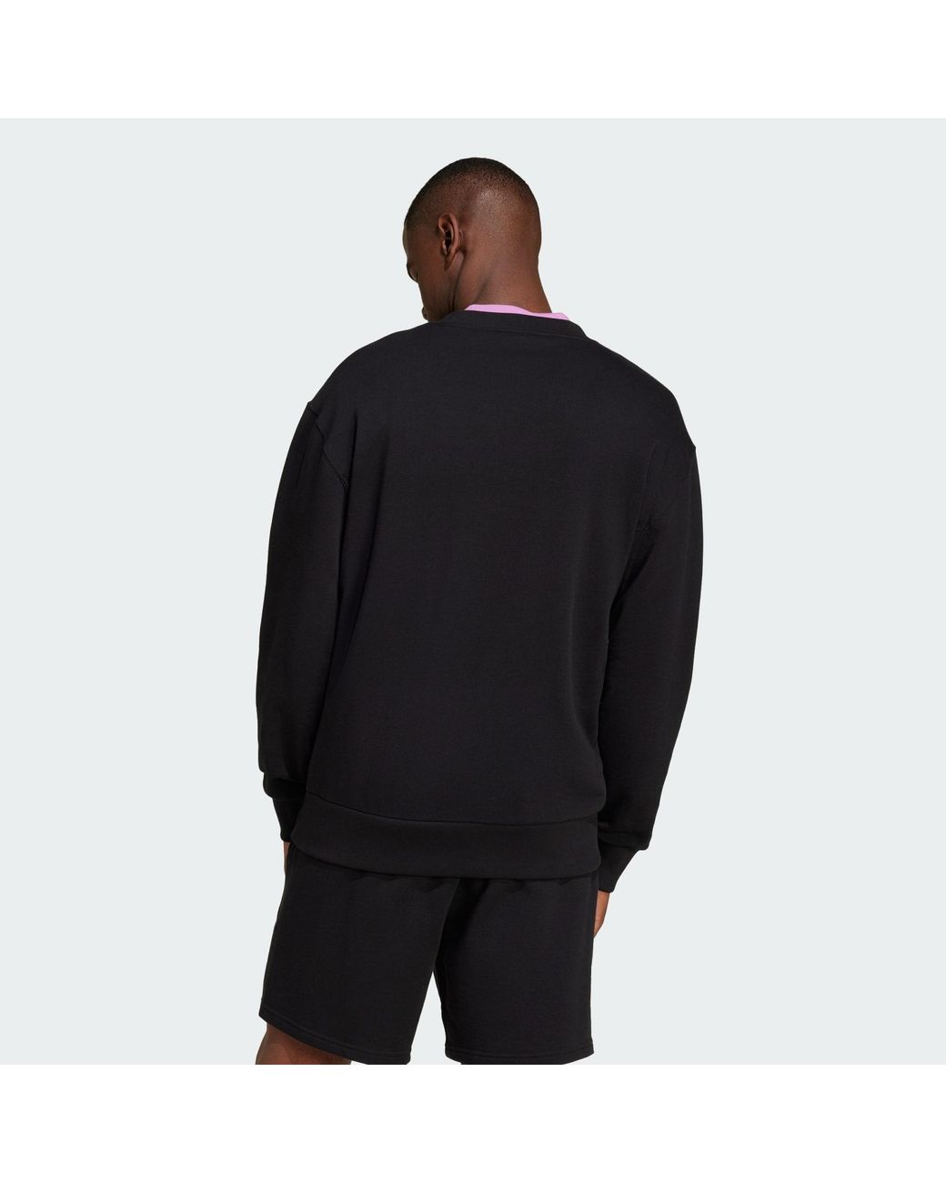 Adidas Black All Szn French Terry Crew Sweatshirt for men