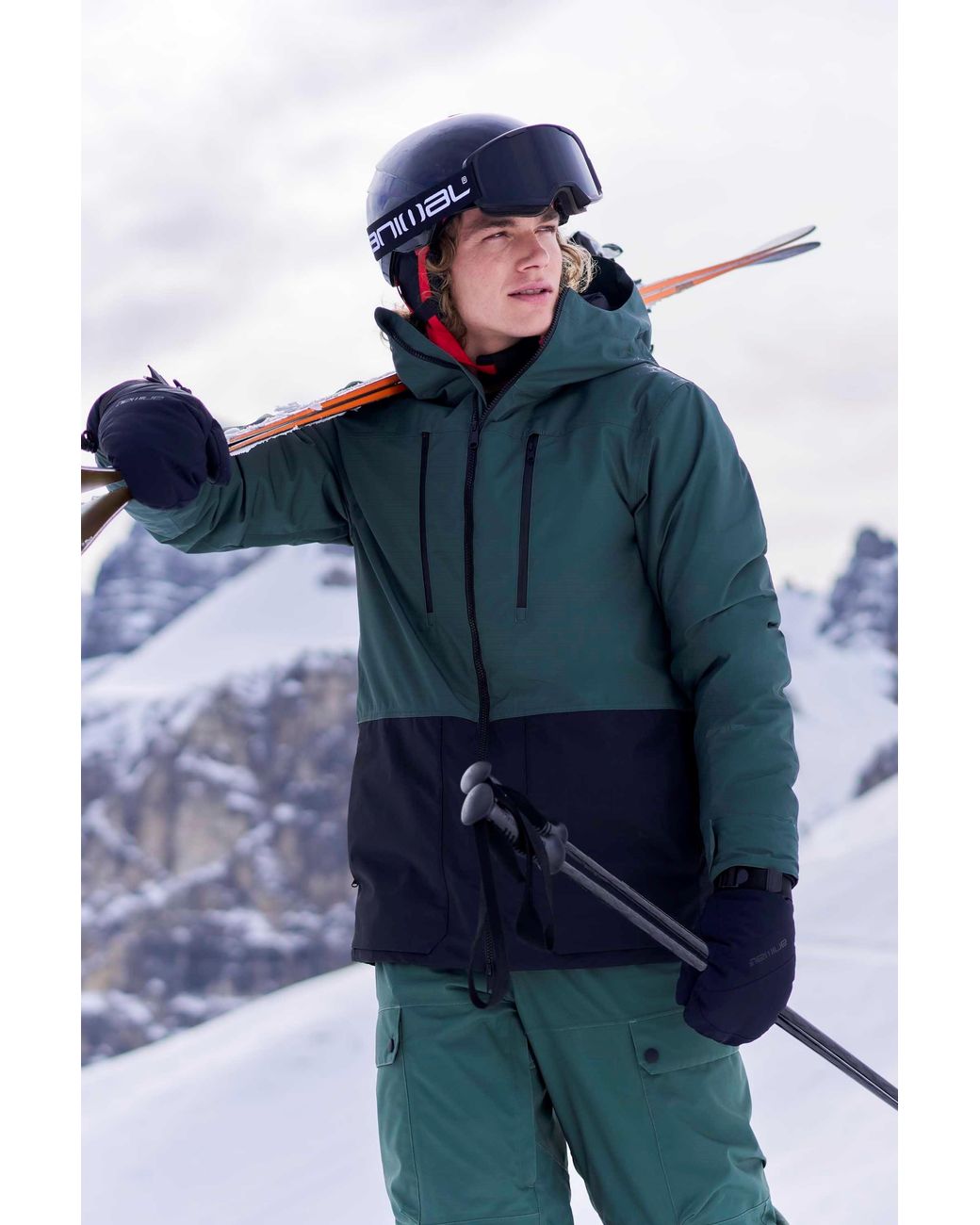 Mountain Warehouse Green 'Zephyr' Ski Jacket Waterproof Warm Winter Coat for men