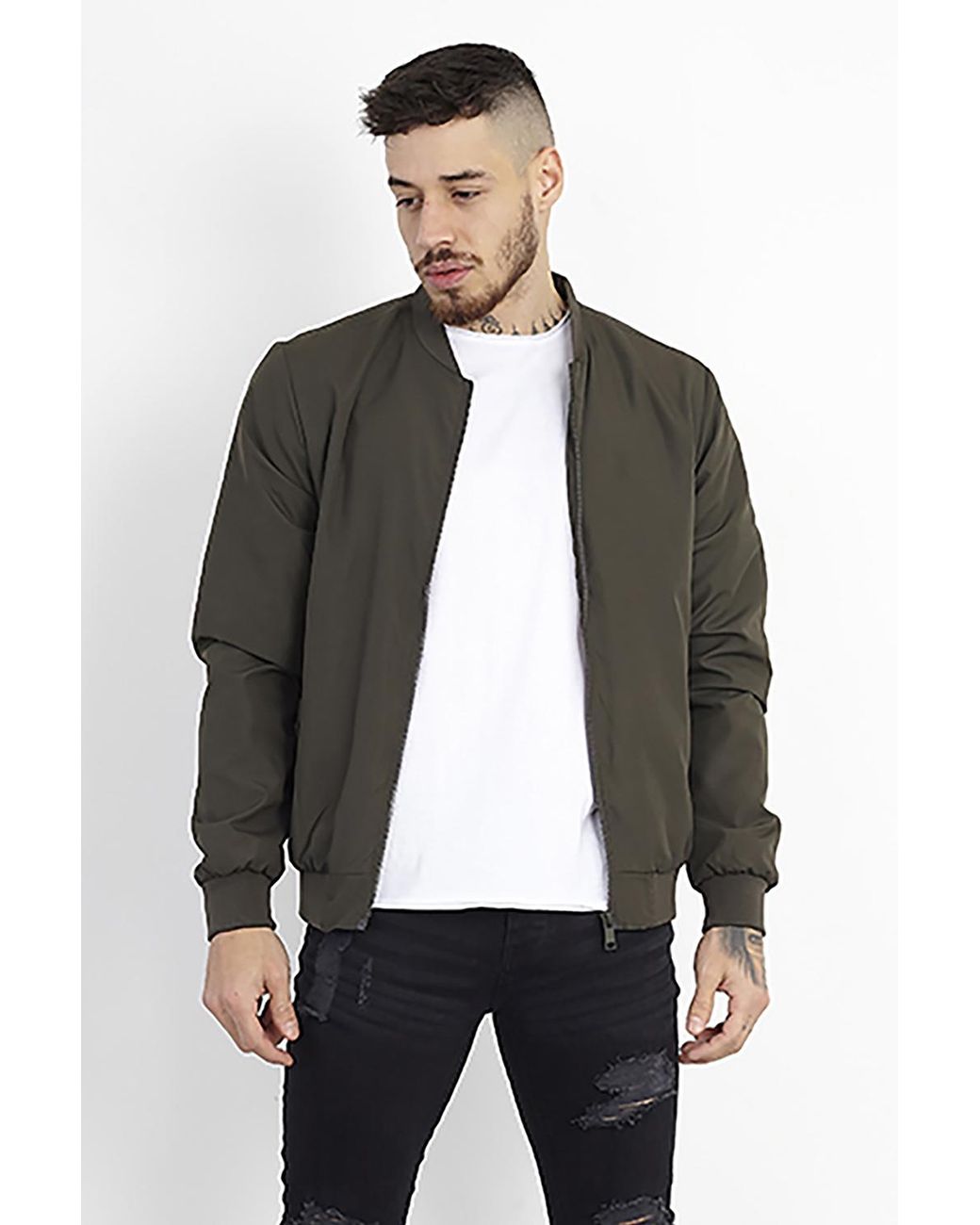 Brave Soul Gray Bomber Jacket for men
