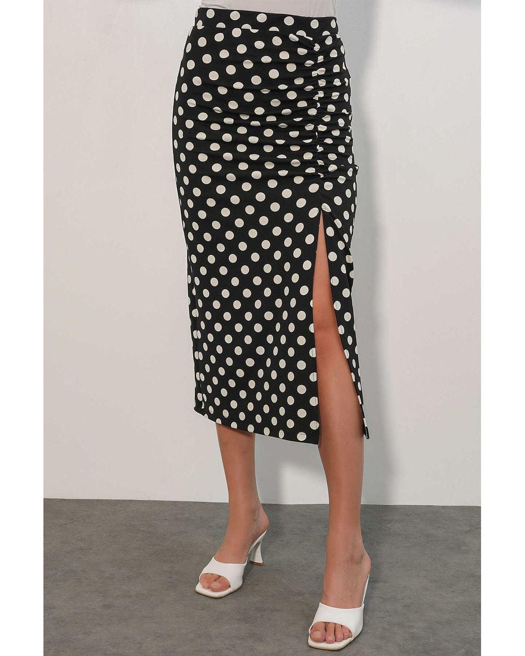 Bigdart Multicolor High Waist Polka Dot Midi Skirt