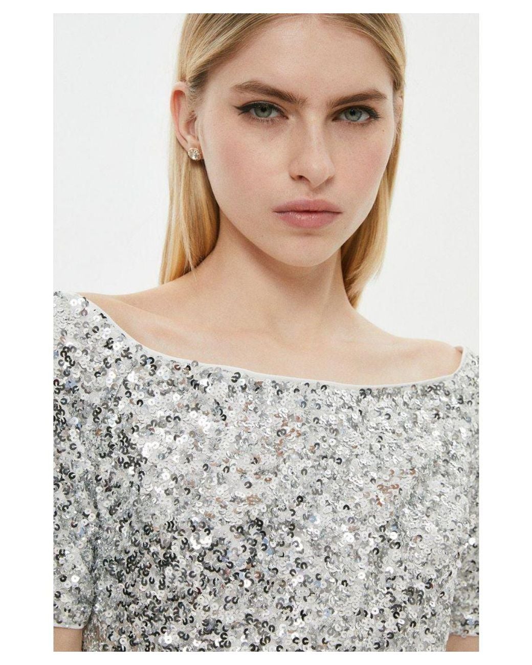 sequin bardot top