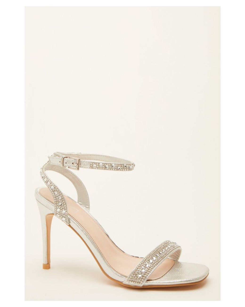 Silver Diamante Bow Cake Stand Heels | Dressed in Lucy