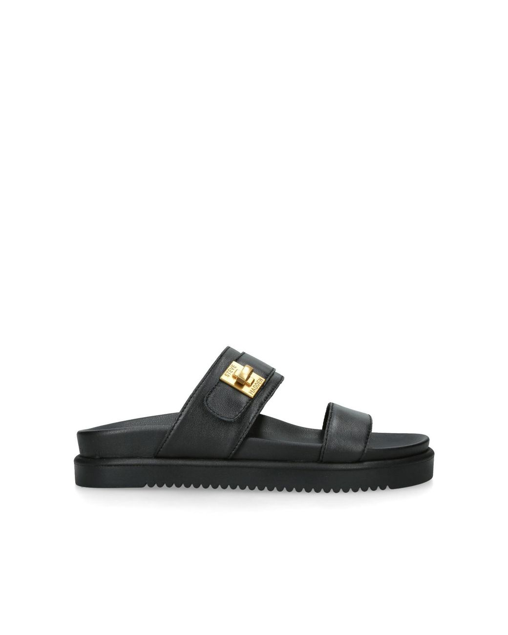 Steve Madden Black Leather Take Two Sandals