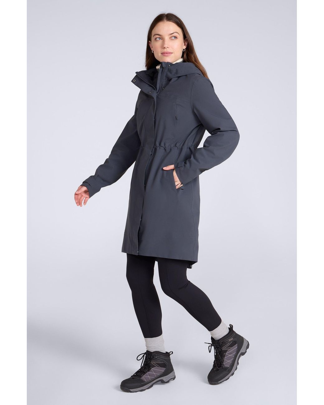 Mountain Warehouse Blue 'Harbour' Waterproof Parka Breathable Taped Seams Adjustable Hood Rain Coat
