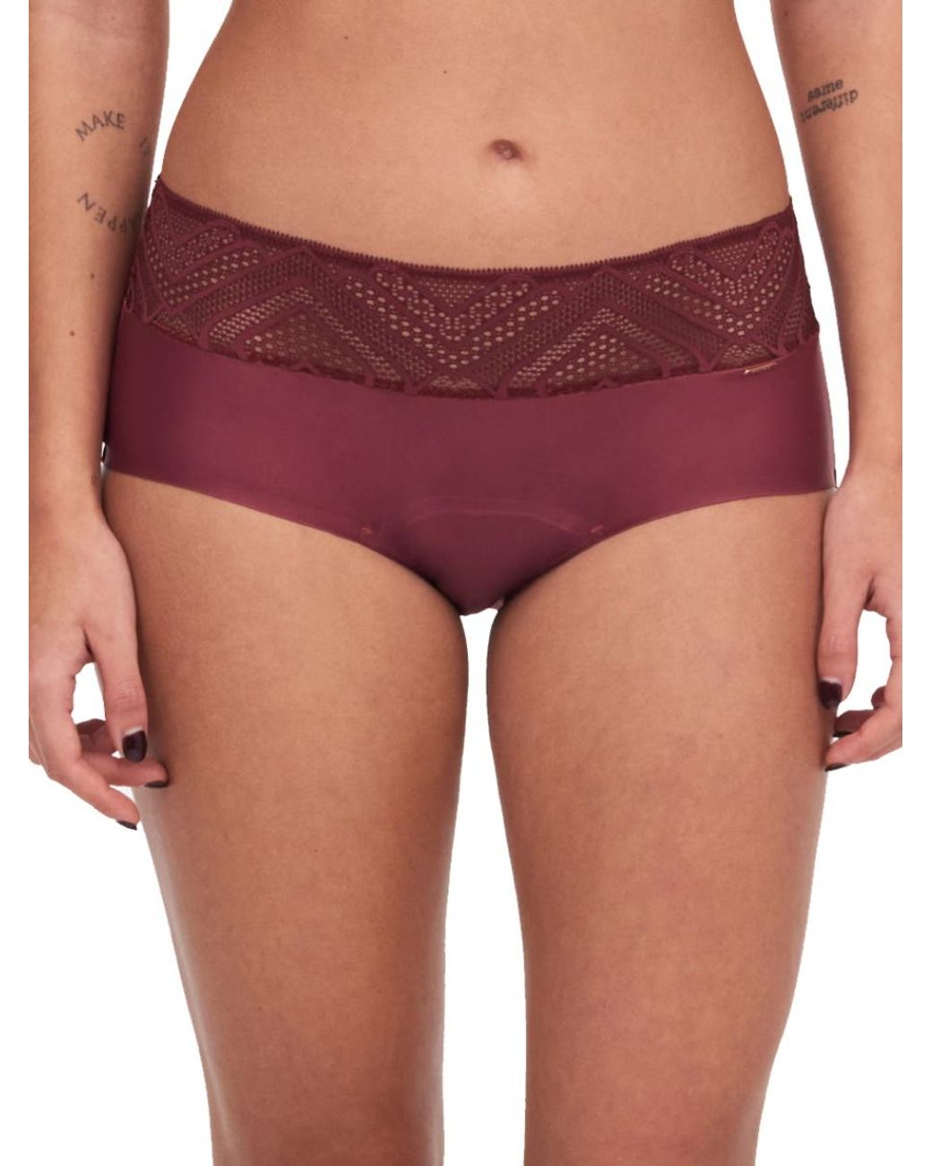 Chantelle Red Hipster Lace Period Pants