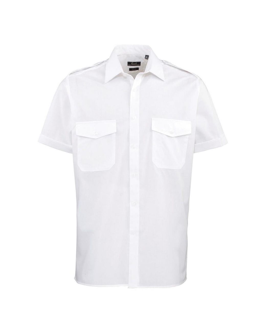 PREMIER White Short-Sleeved Pilot Shirt for men