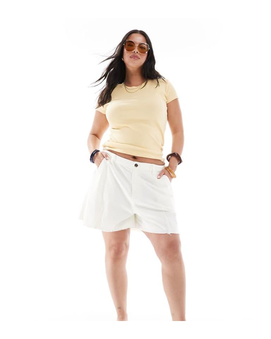 ASOS Natural Design Washed A Line Shorts